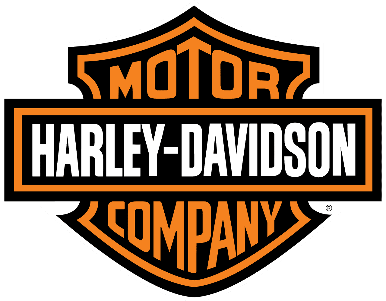 Harley Davidson Orange and Black Classic Logo